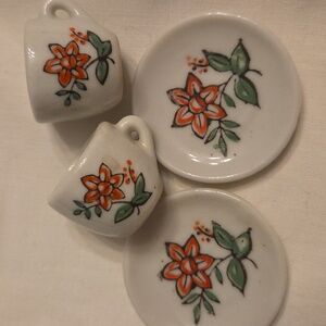 Vintage Floral Miniature Tea Set 4 Pieces